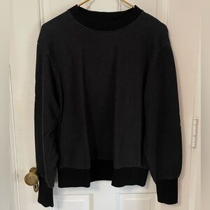 Icebreaker Wool Cotton Crewneck Sweatshirt. Charcoal Grey. Size Medium